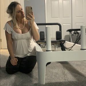 Cute flowy  white top